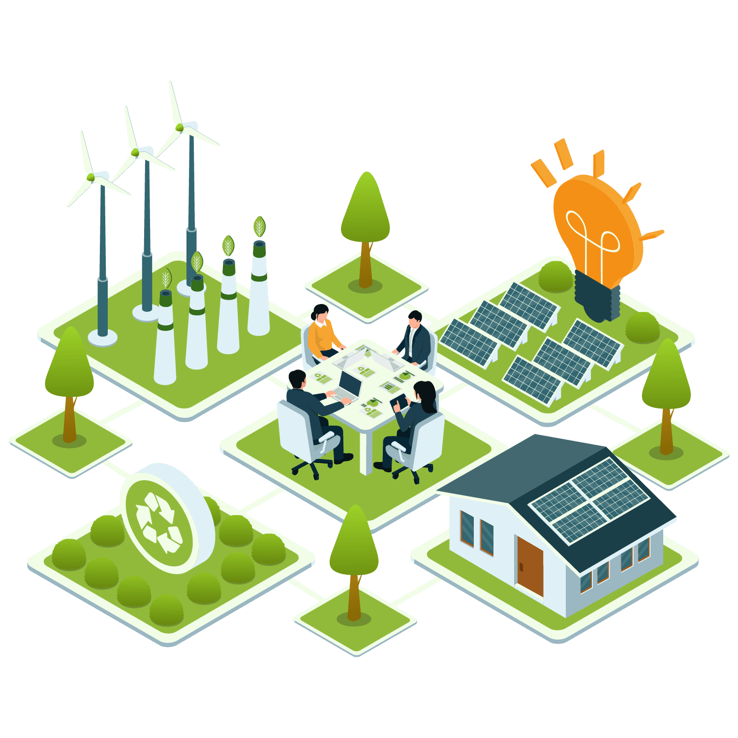 Green energy business meeting