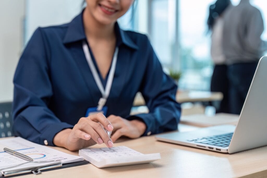 Accountant woman audit and calculate with financia 2025 02 18 05 18 39 utc large
